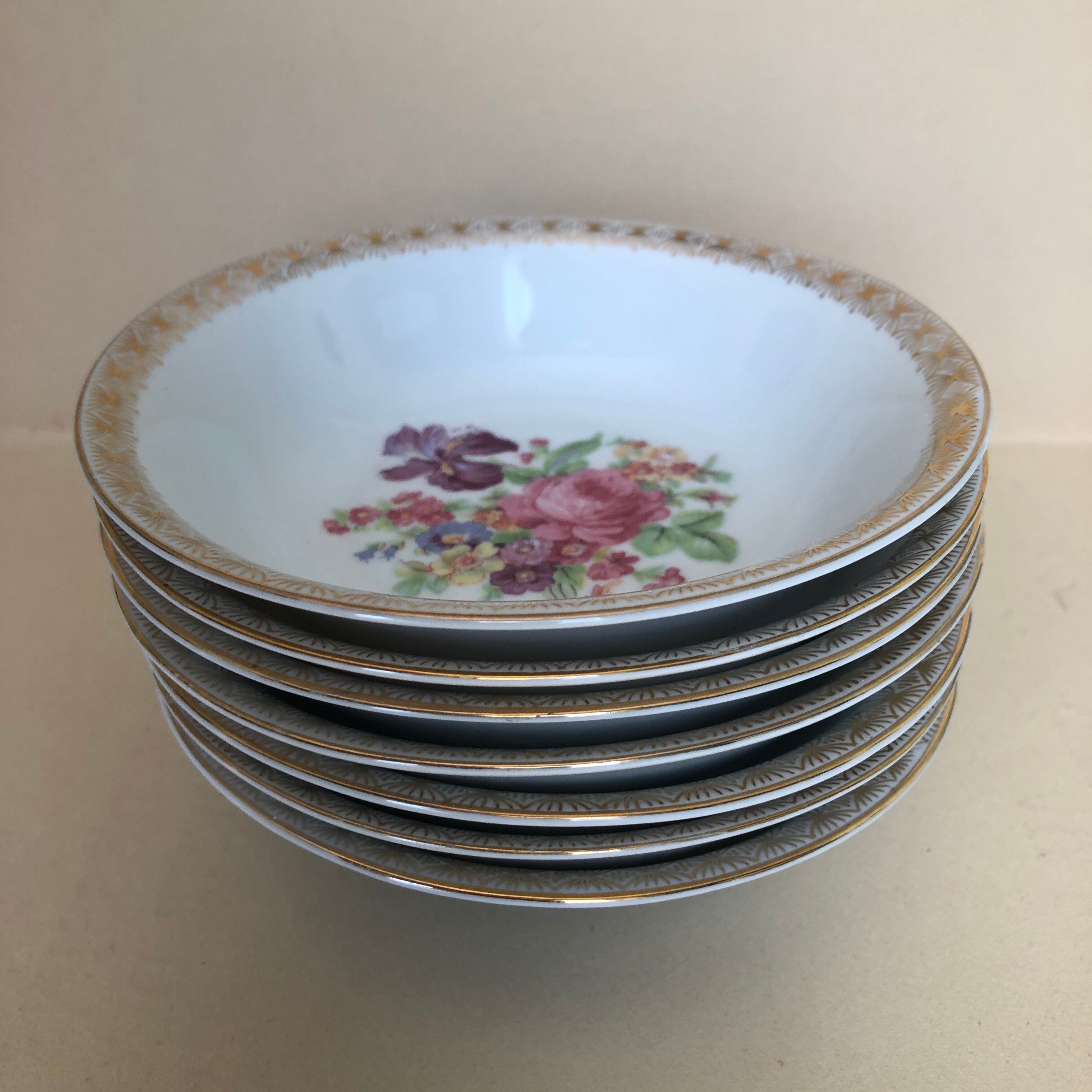 Set of six porcelain cups