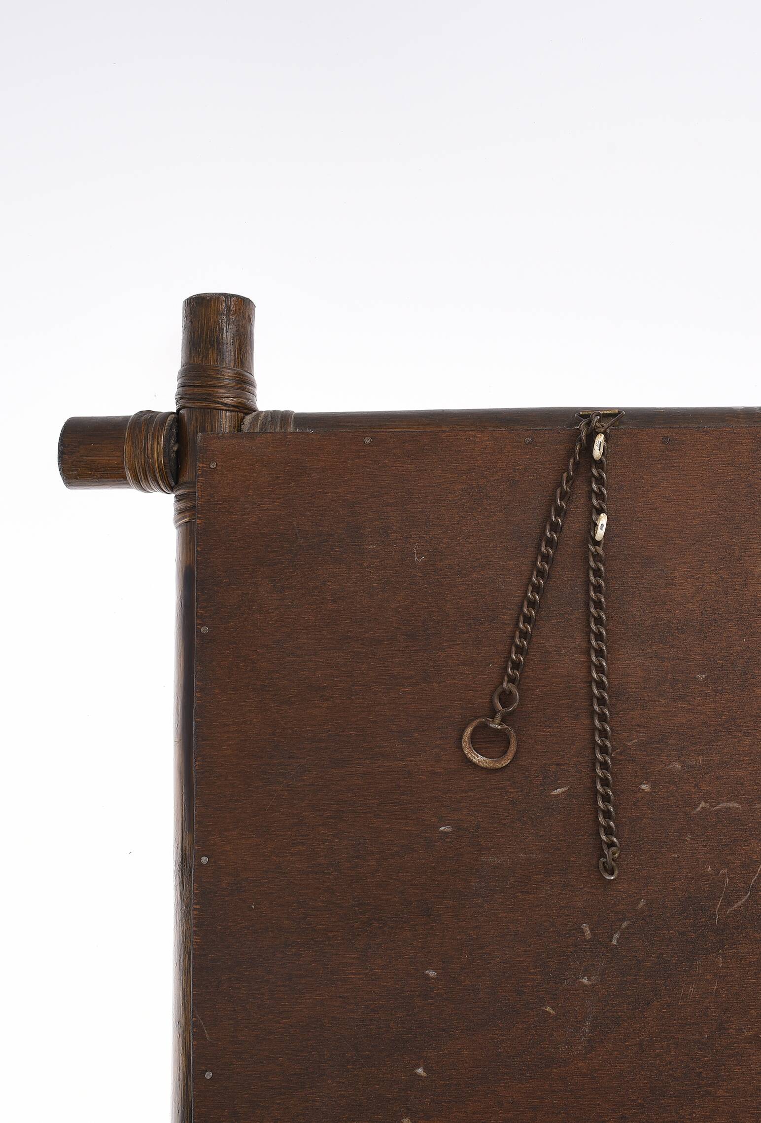 Large old rectangular rattan mirror, 67cm x 47cm