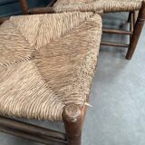 Pair of 20th century straw armchairs