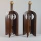 Very rare vintage pair of wooden table lamps by Temde