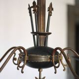 Vintage pendant light, empire brass pendant light, arrow pendant light