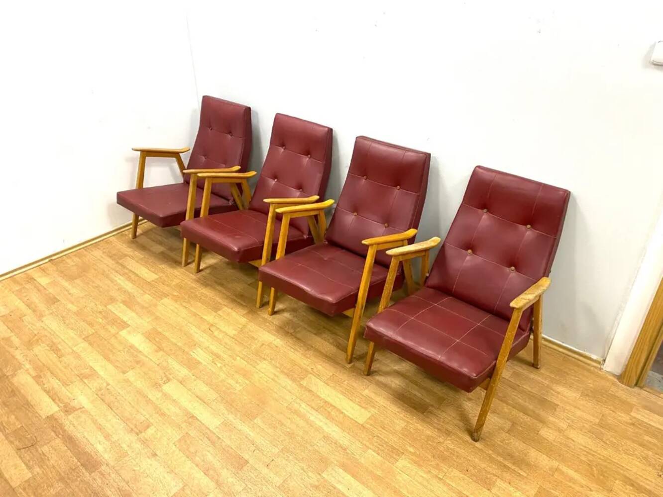 Set of 4 Retro Armchairs, Interior Prague, 1960s, Czechoslovakia