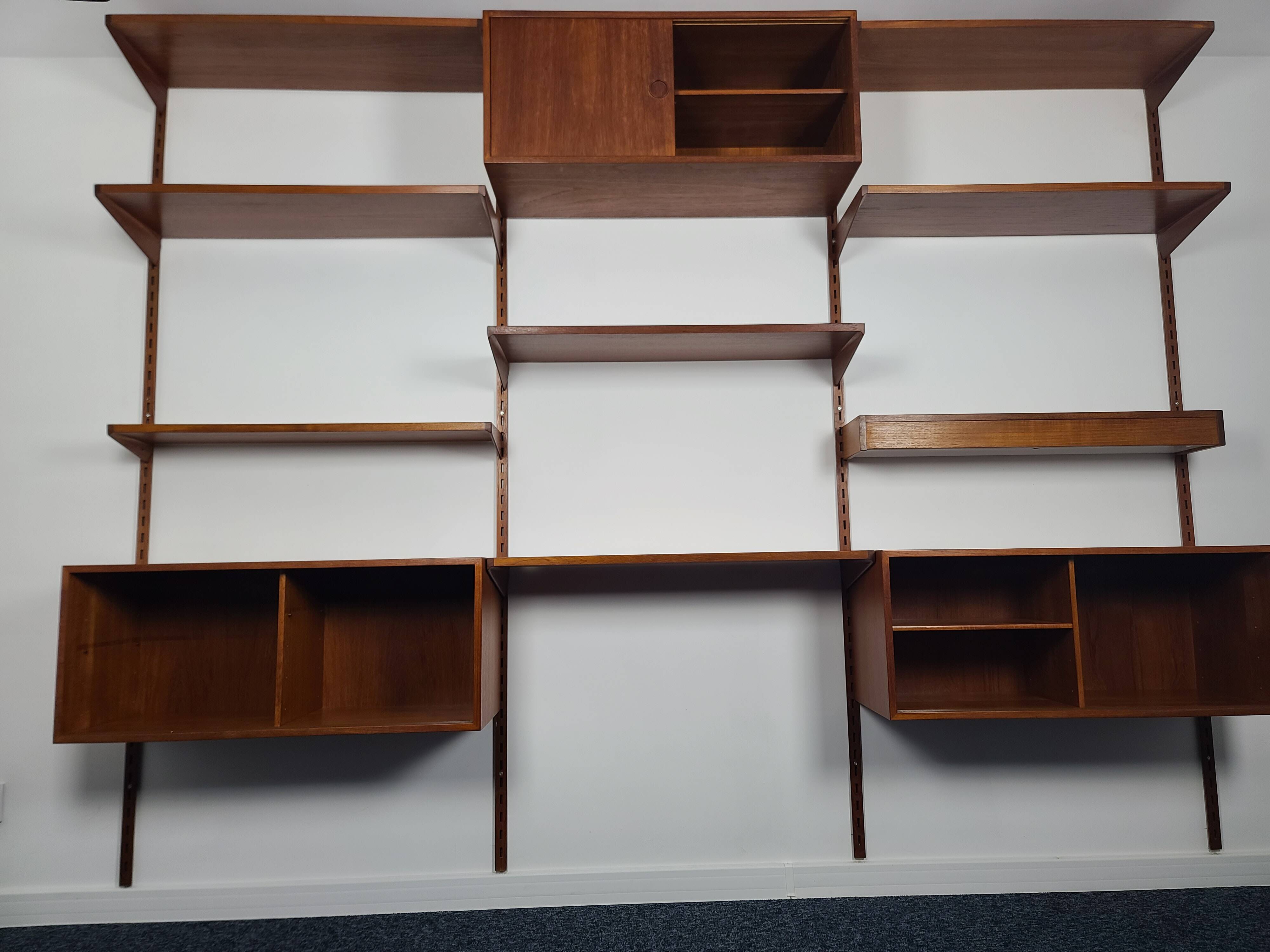 Modular bookcase vintage teak Danish, Designed by Kai Kraistensen for FM Mobler