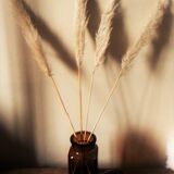 Vintage amber orange glass bottle