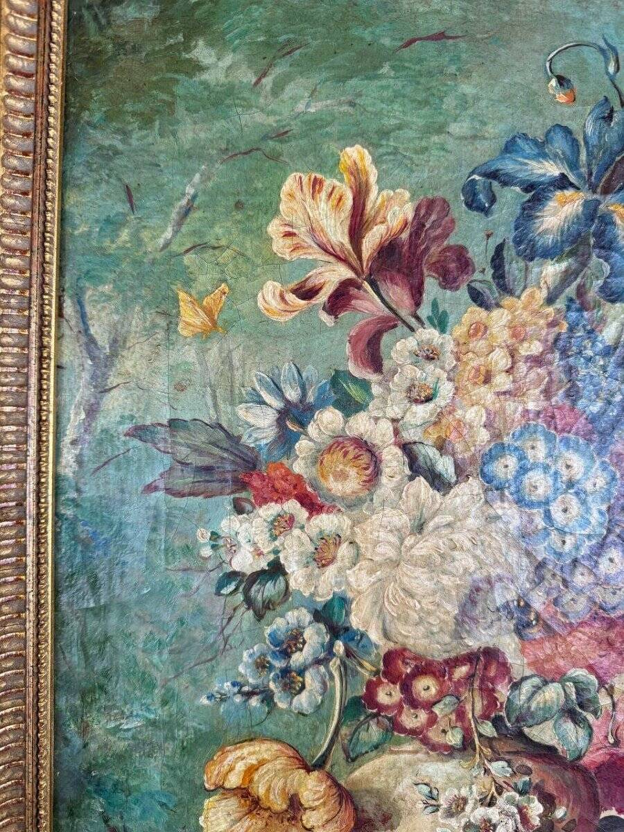 Oil on Canvas Painting Floral Still Life, London, 19th Century