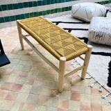 Traditional hand-woven bench