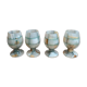 Set of 4 vintage onyx stemmed glasses