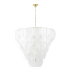 Translucent white Murano glass chandelier. Italy, contemporary work.
