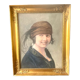 Portrait of a lady oil on canvas With Wooden gilded  frame signed 1928
