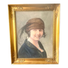 Portrait of a lady oil on canvas With Wooden gilded  frame signed 1928