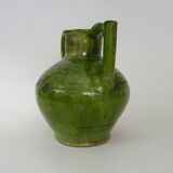 Pitcher pottery in green glazed terracotta, south west of France. XIXth