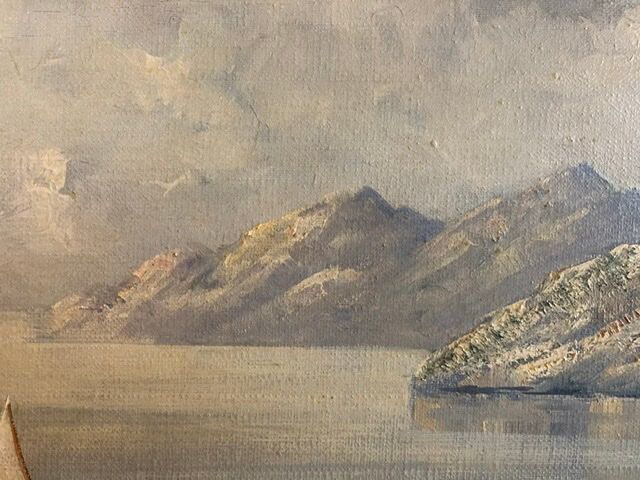 Old painting, Marine, the Riviera , signed 50/60