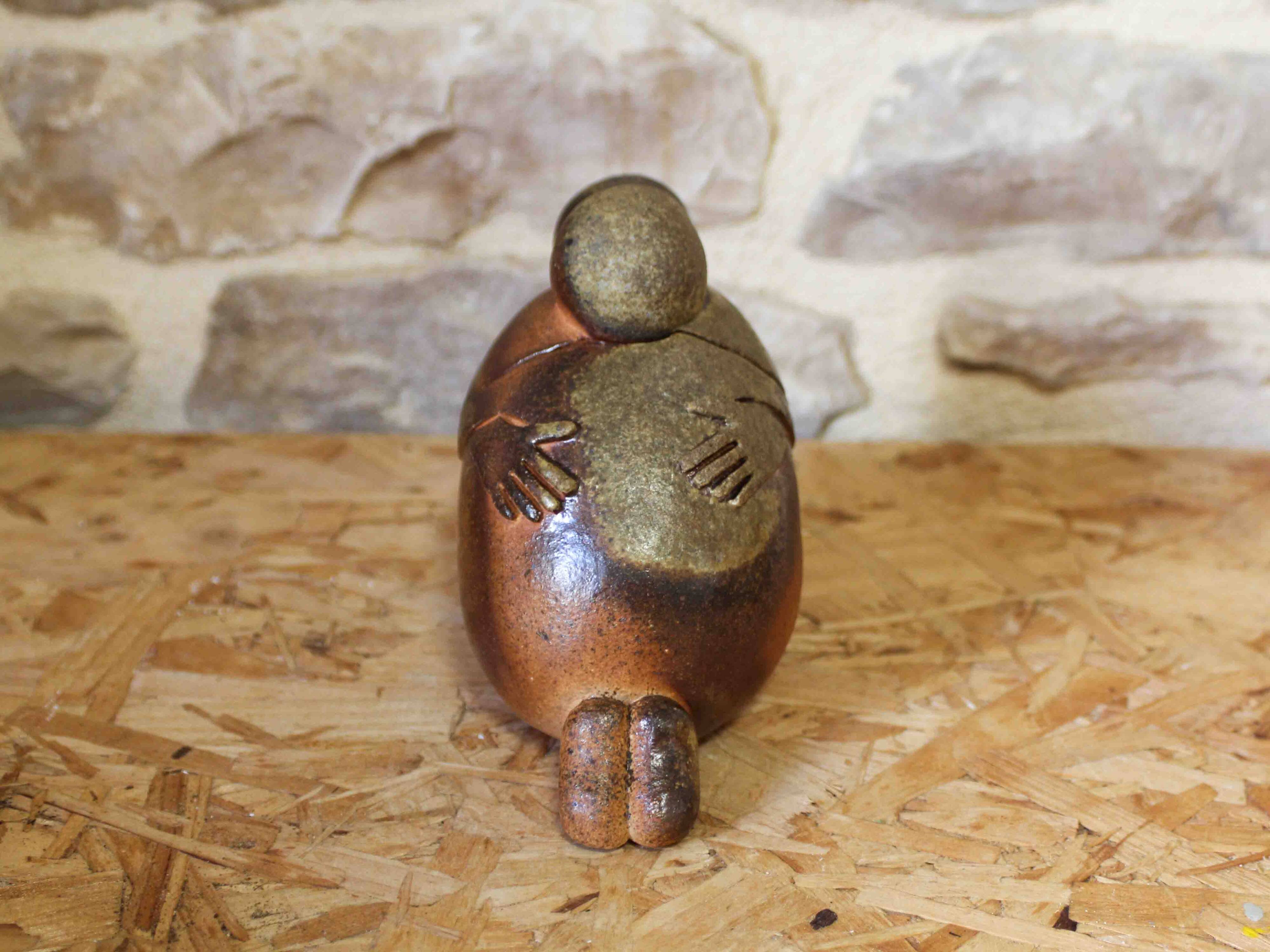 Stoneware box by Charles-Henri Guiéba