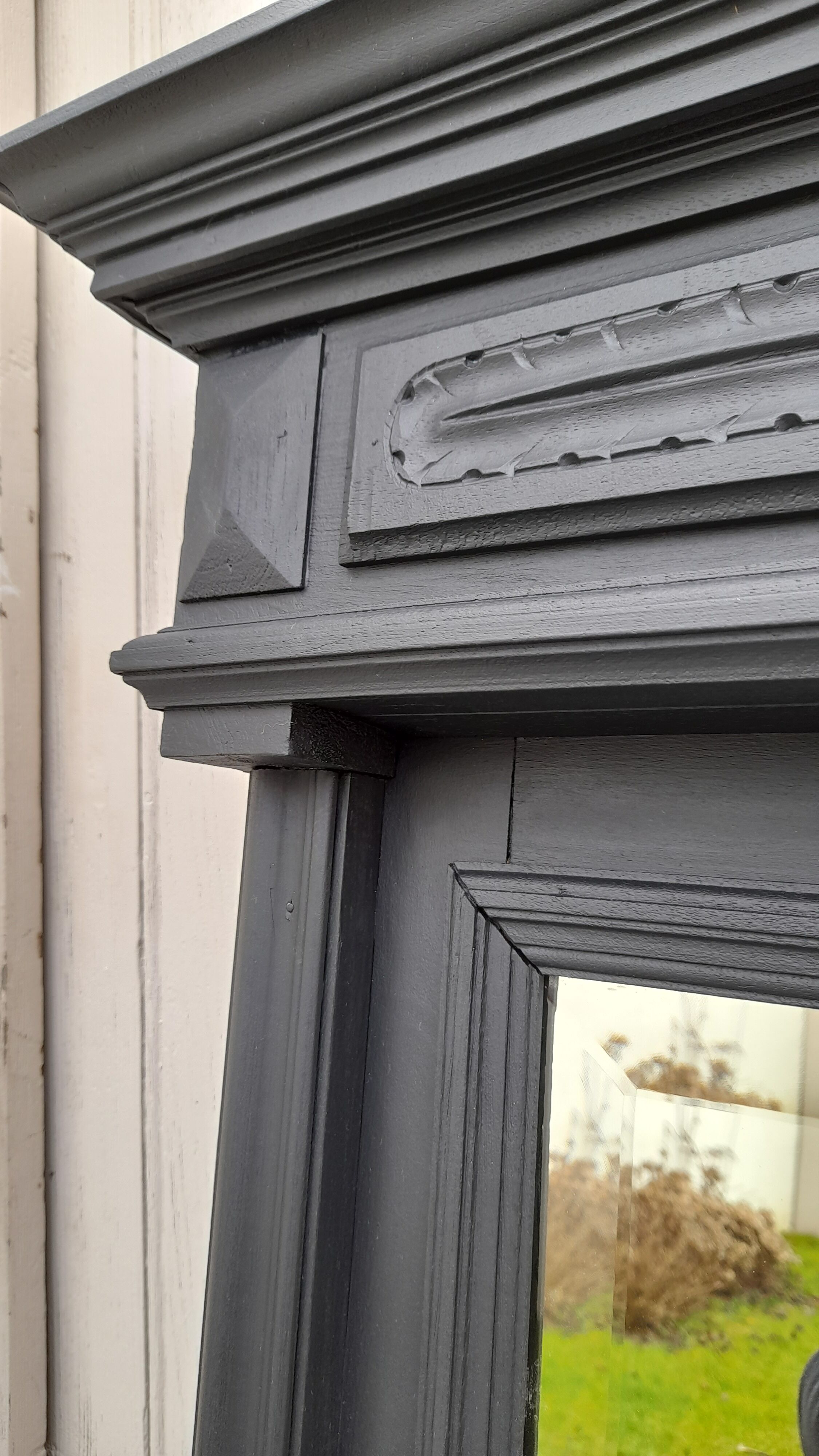 Beveled trumeau mirror