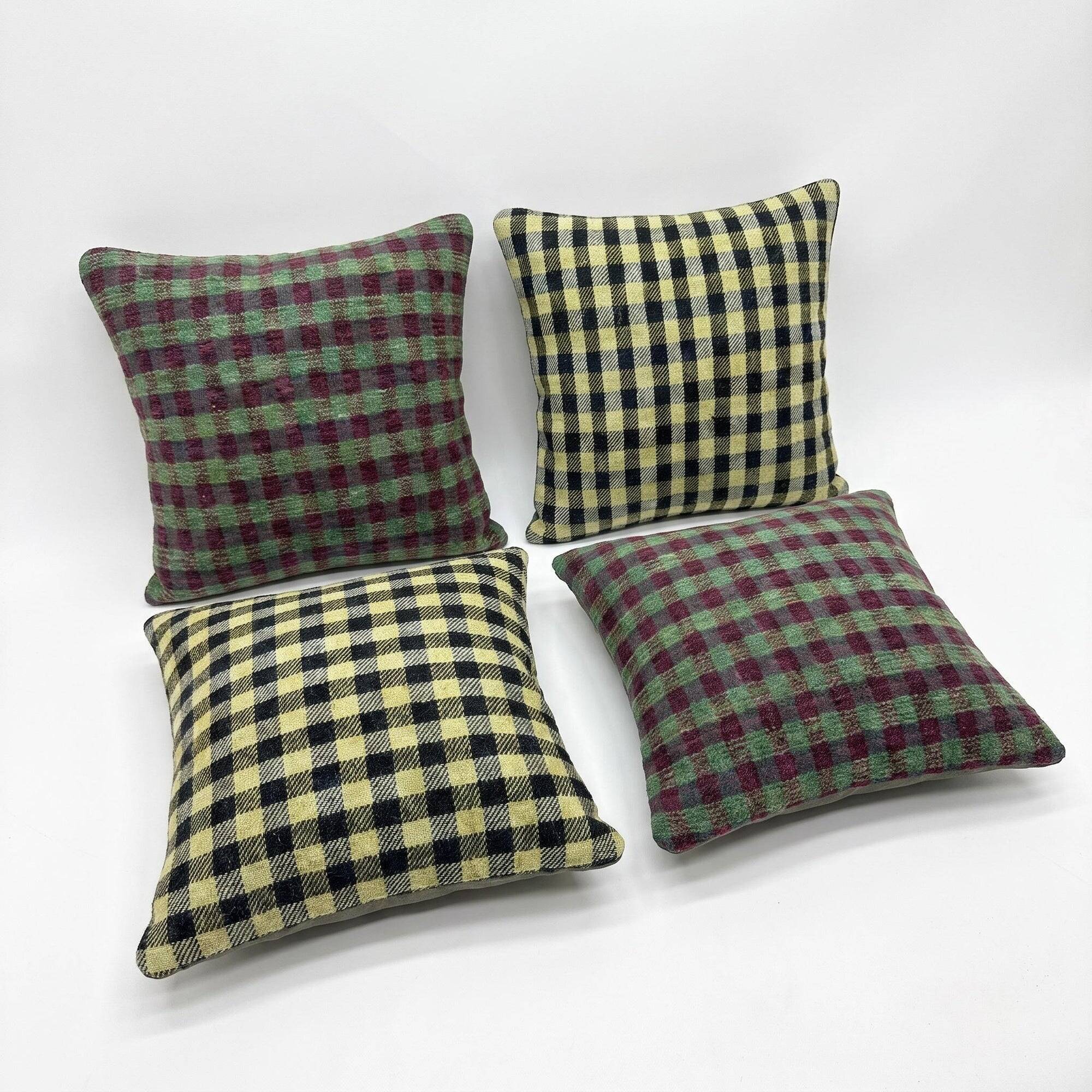 Set of 4 vintage kilim cushion covers 41x41 cm