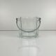 Octagonal glass ice bucket with metal handle, 1970s/80s, France