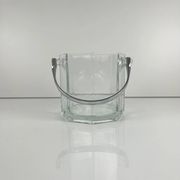 Octagonal glass ice bucket with metal handle, 1970s/80s, France