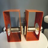 2 vintage orange wall lights