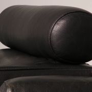 Italian modern leather swivel lounge chair steel by Natuzzi, Italy 1970