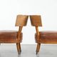 Set of 4 vintage design chairs made of sheepskin leather