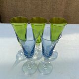 5 colorful champagne flutes