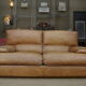 Contemporary brown vintage leather sofa