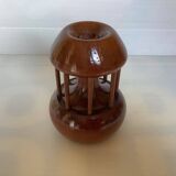 Varnished wooden candle holder
