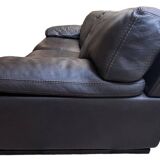 Roche Bobois brown leather sofa