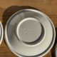 Set of 9 small Italian dessert plates Primula with red and green trim.