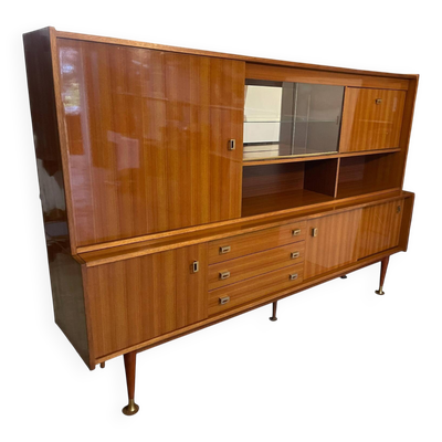 Enfilade haute vintage années 50-60 – buffet scandinave mid-century