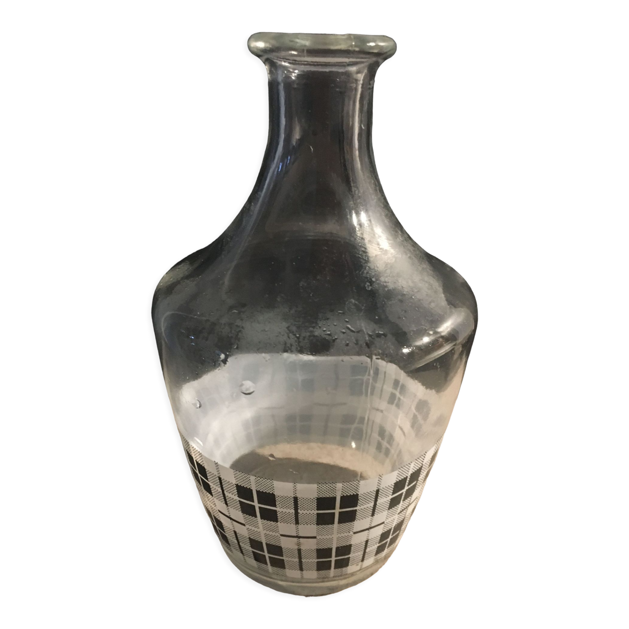 Black vichy pattern bistro water decanter
