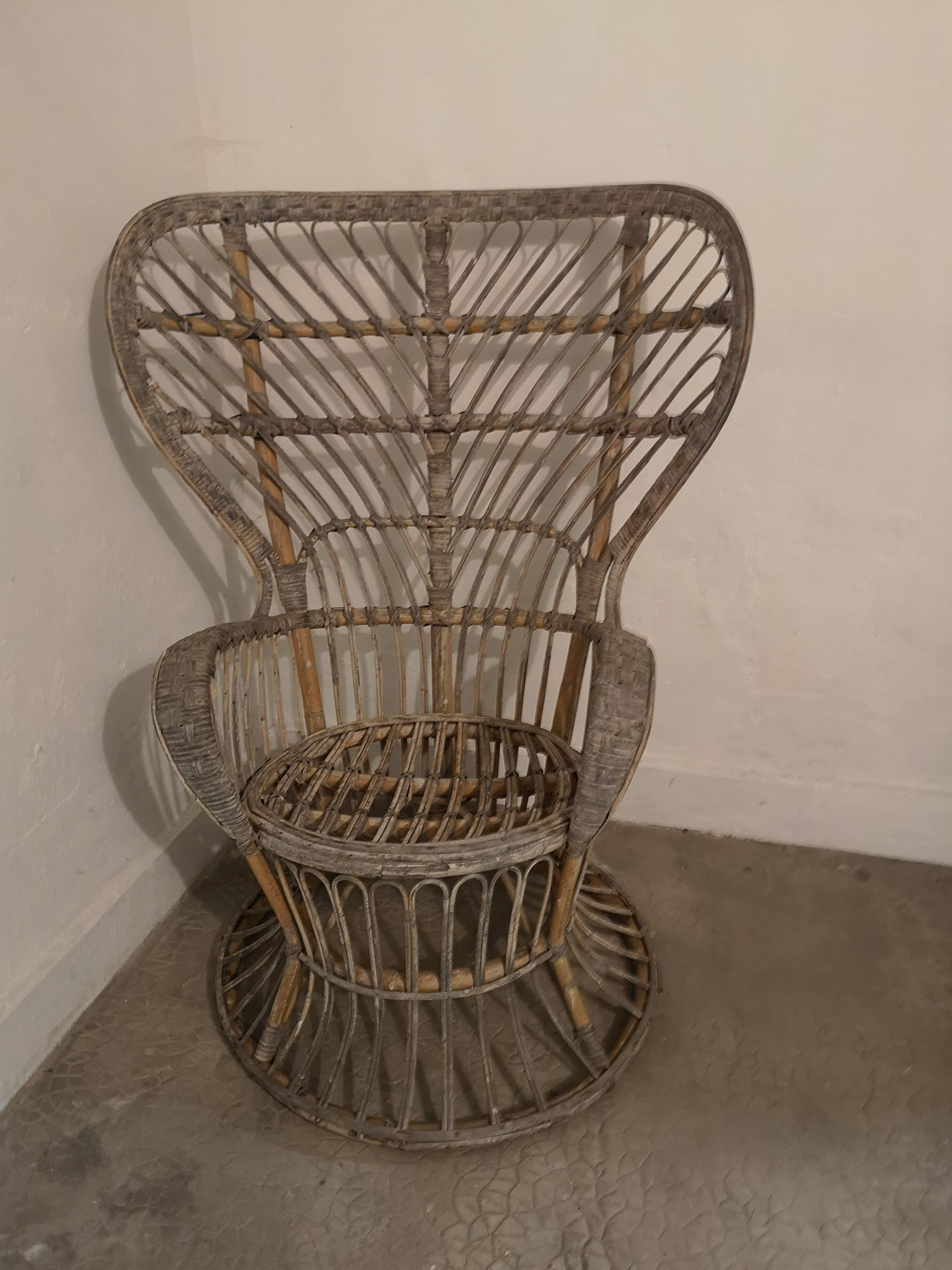 Armchair Emmanuelle rattan, Gio Ponti