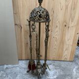 Louis XVI style gilt bronze fireplace set