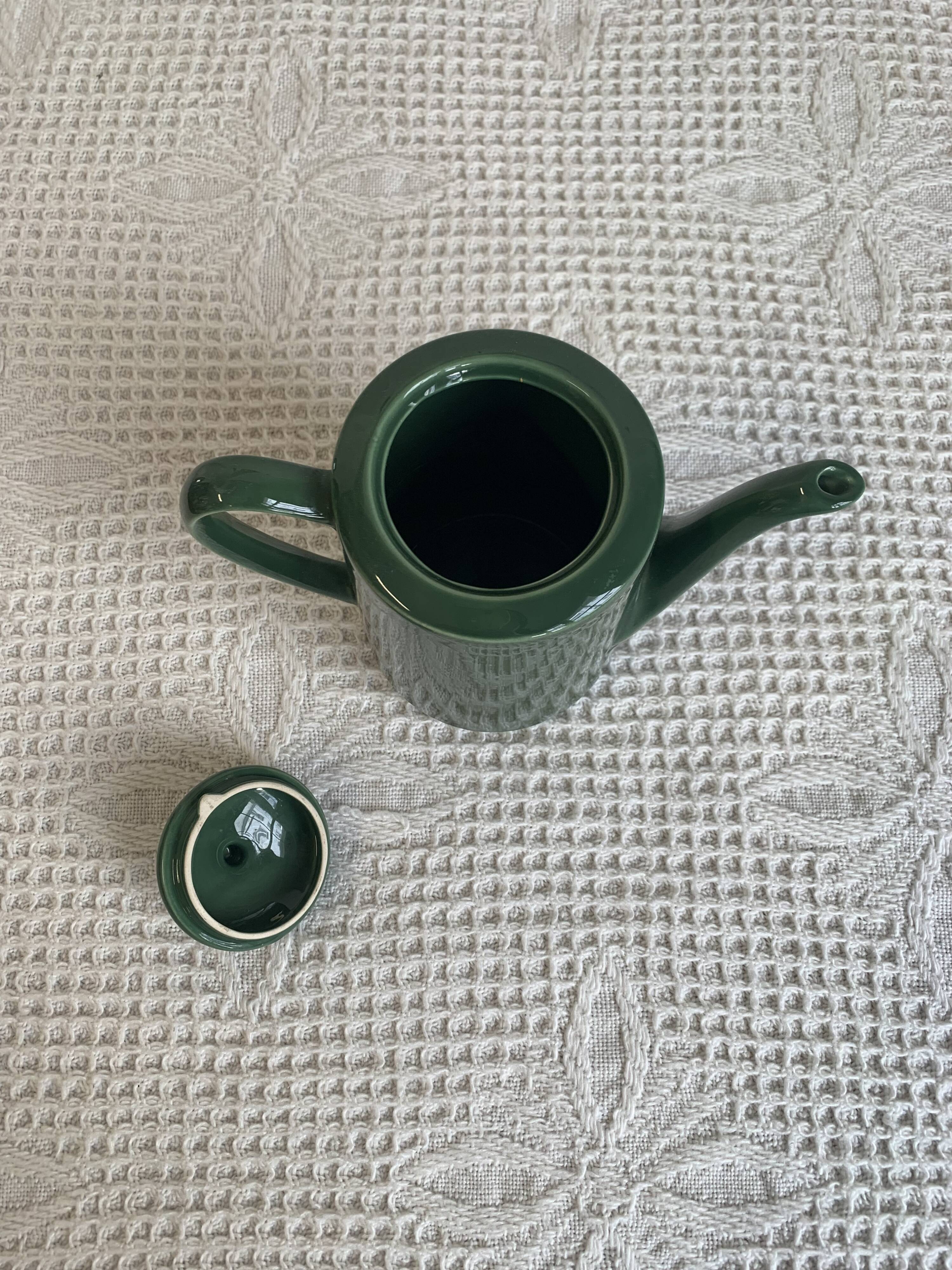 Green ceramic teapot/coffee maker, vintage