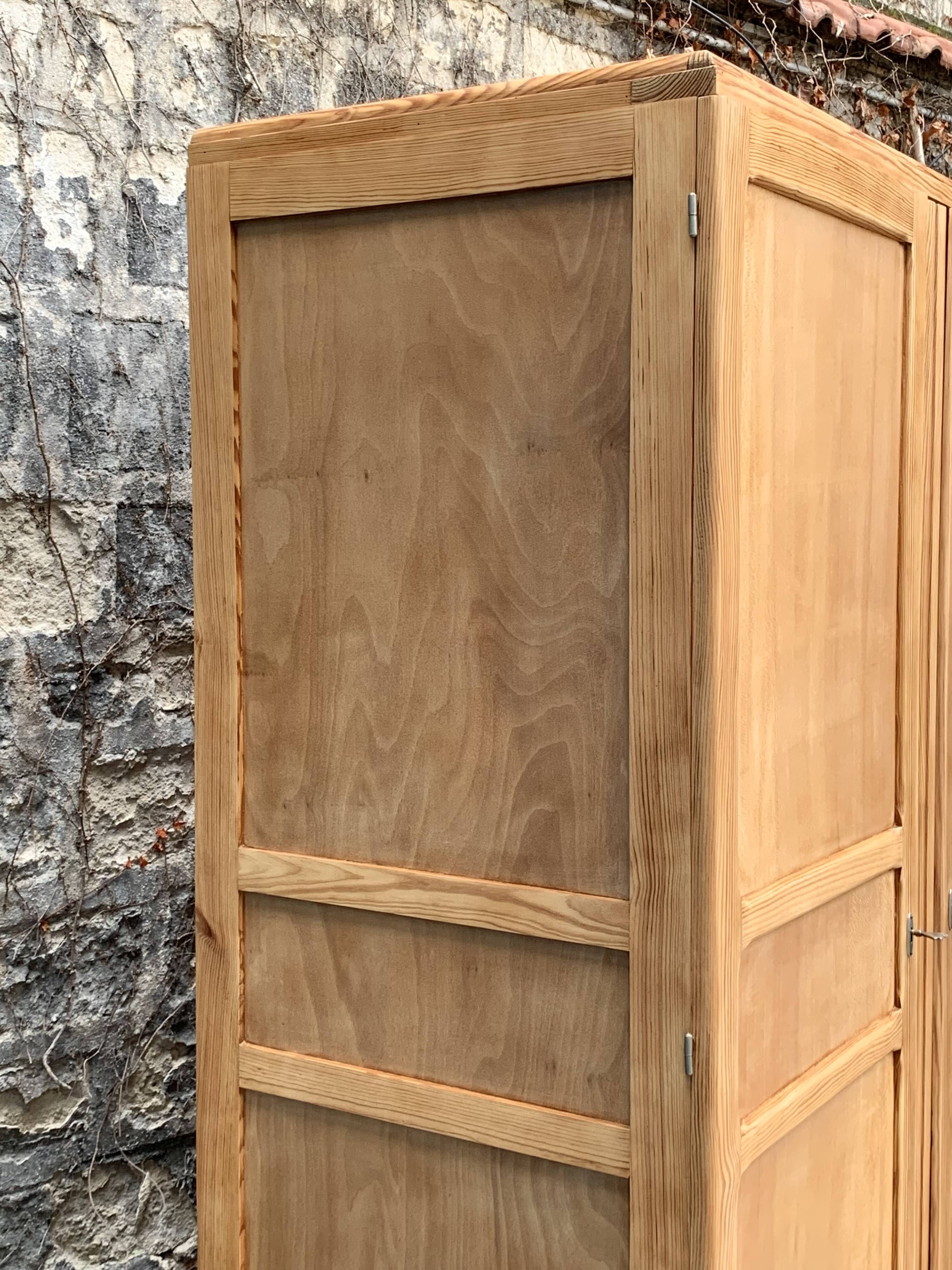 Parisian art deco wardrobe solid raw wood wardrobe