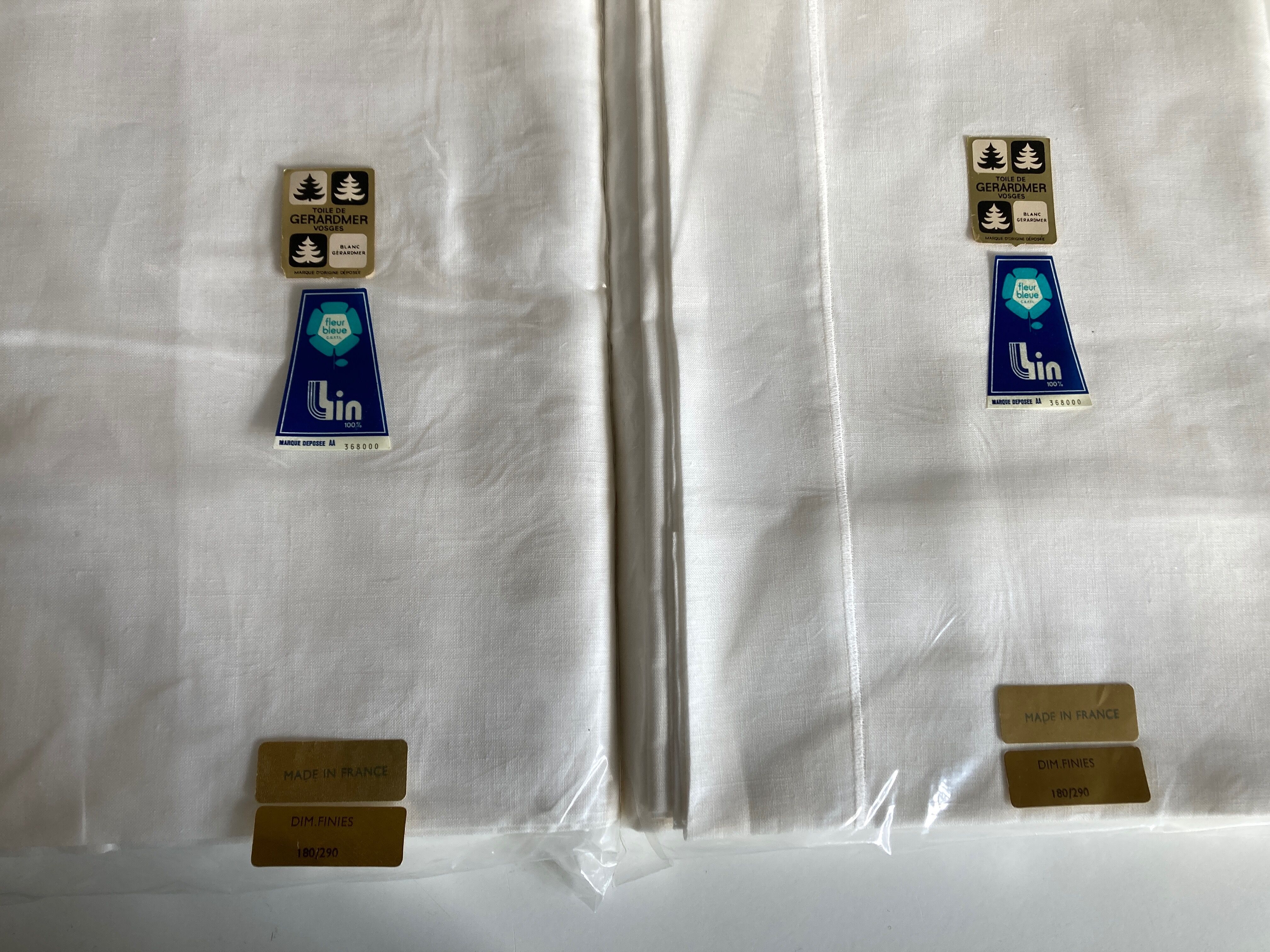 Pair of linen sheets twin beds in Gerardmer canvas reserve linen 1970