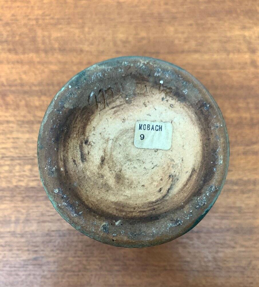 Brutalist pottery vase by Mobach, mid-century, 1960s.