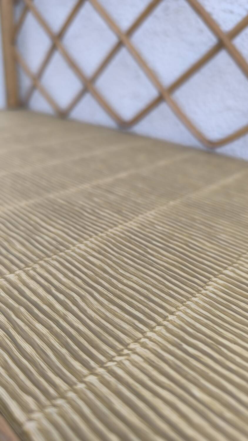 Vintage rattan wall shelf