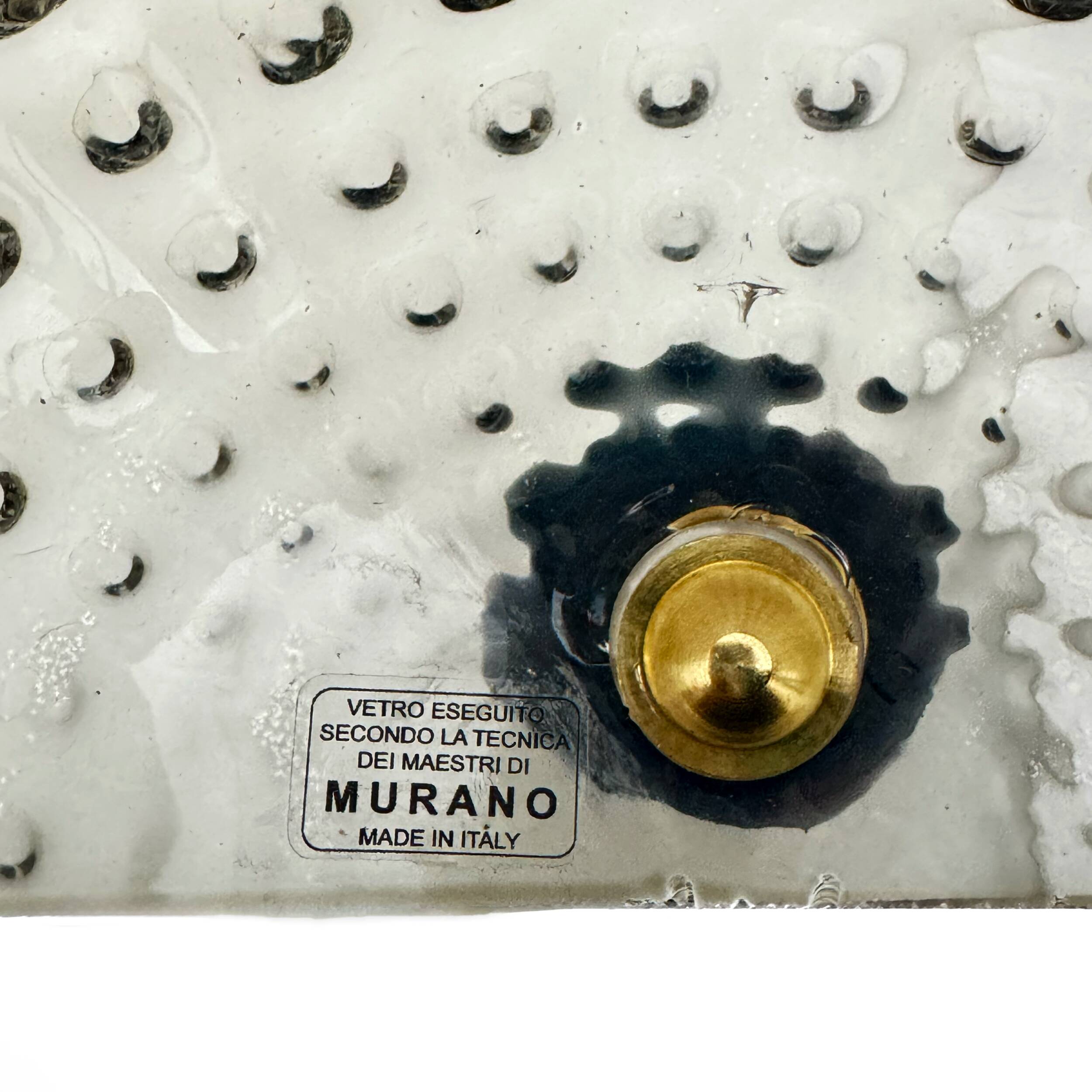 Pair of Art Dèco Style Italian Murano Glass and Brass Sconces