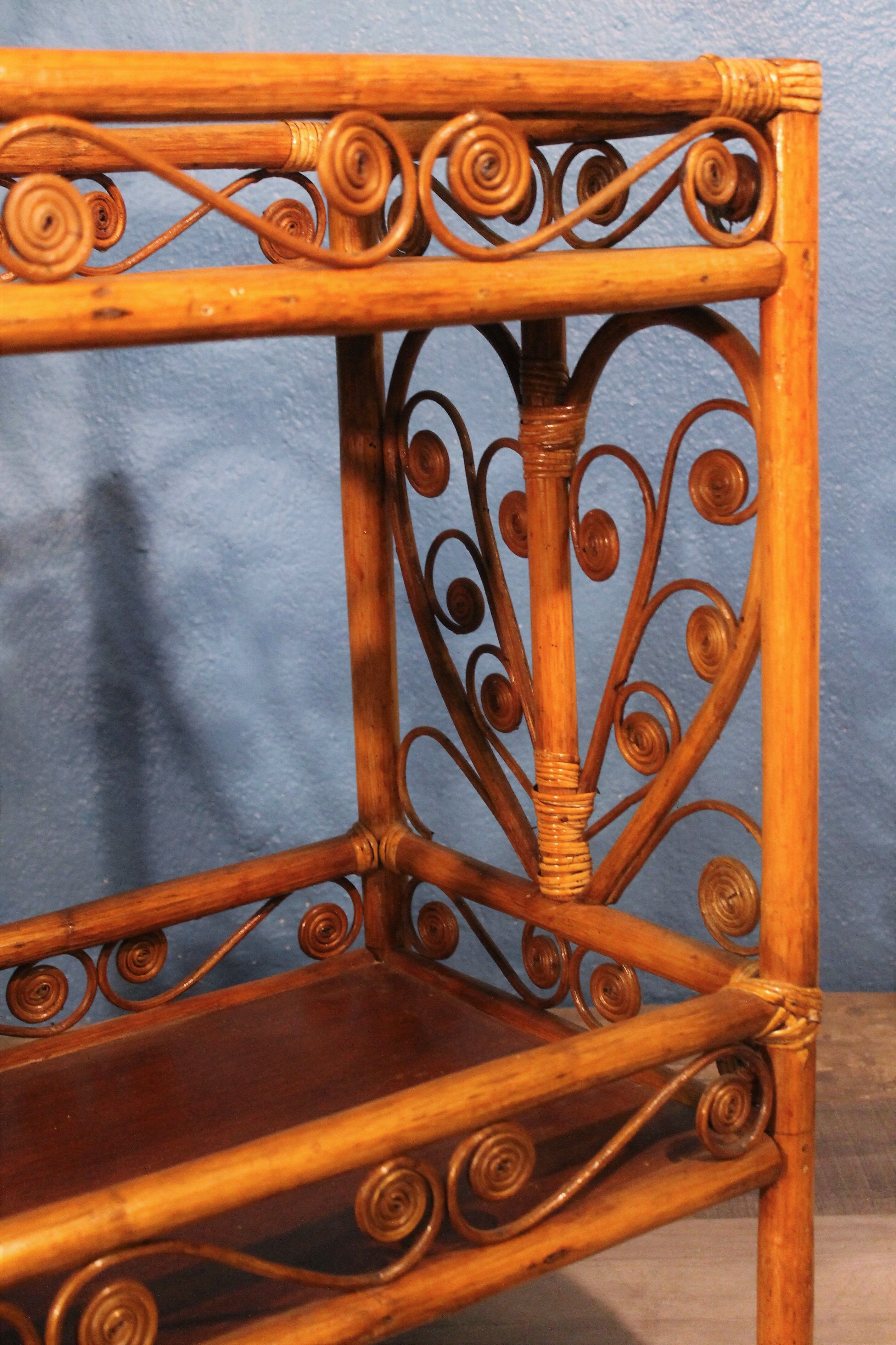 Rattan serving table 1970