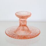 Cellar rat candle holder, pink glass