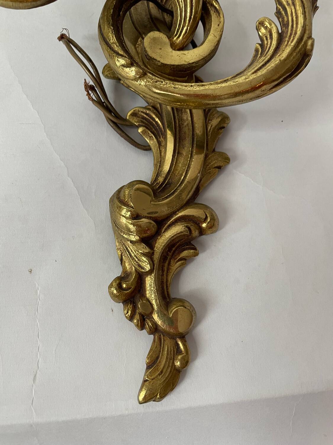 Pair of bronze wall sconces
