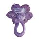 Pair of flower candle holders made of glass, handcrafted in Italy.