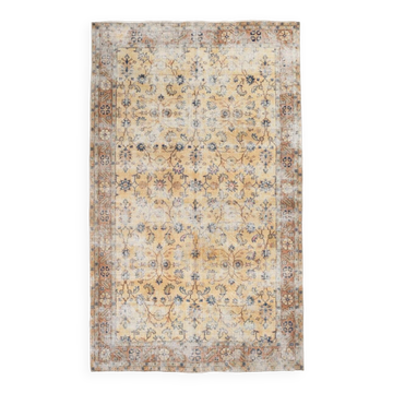 5x8 Rug For Farmhouse Room Blue Orange Vintage Rug, 162x262Cm SK 5165