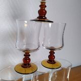 6 verres à pied ambrés
