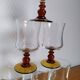 6 verres à pied ambrés