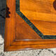 Tale basse vintage en bois massif et marqueterie de marbre