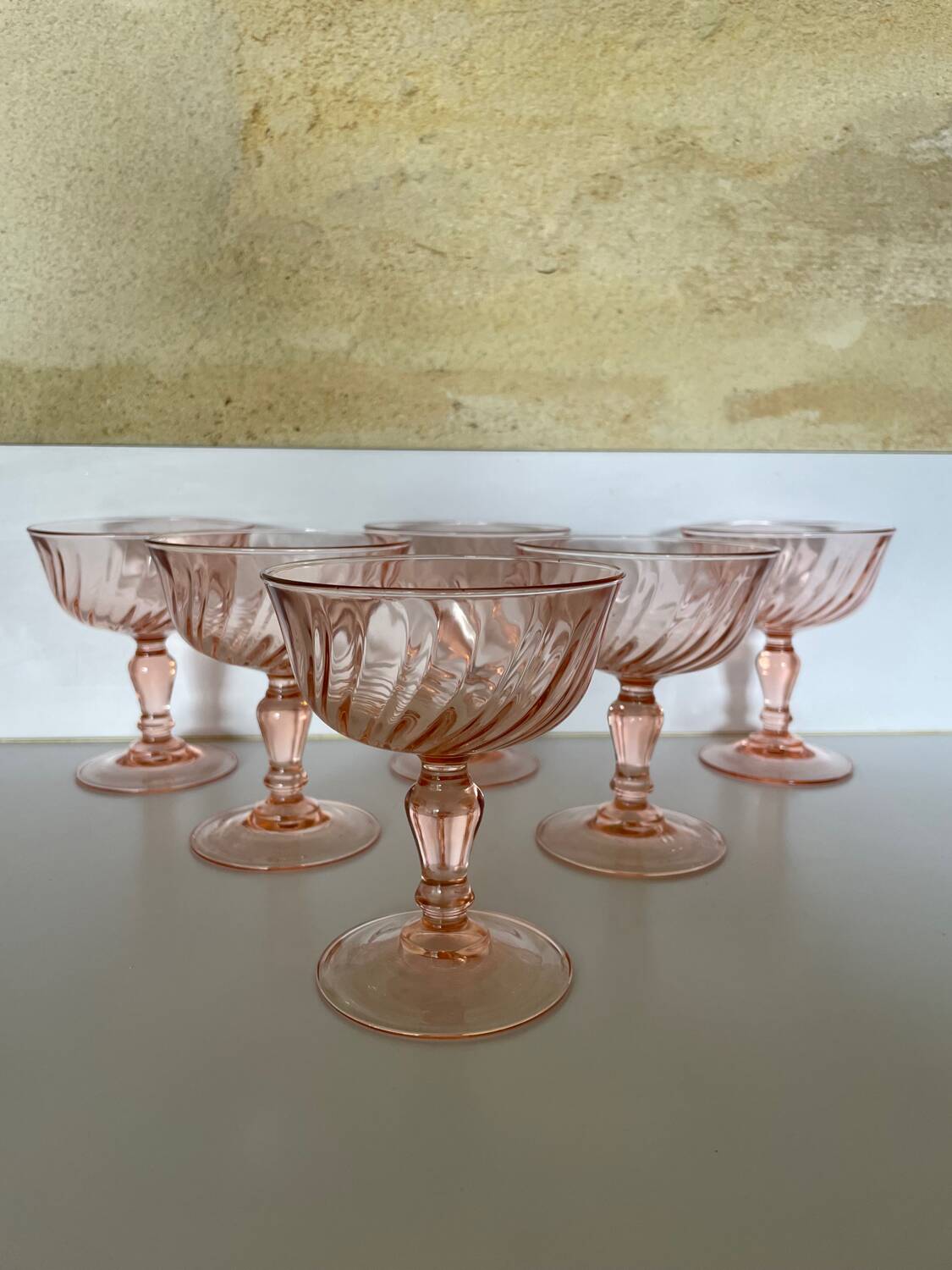 6 Rosaline Luminarc champagne coupes