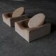Pair of modernist lounge chairs, France 1970s