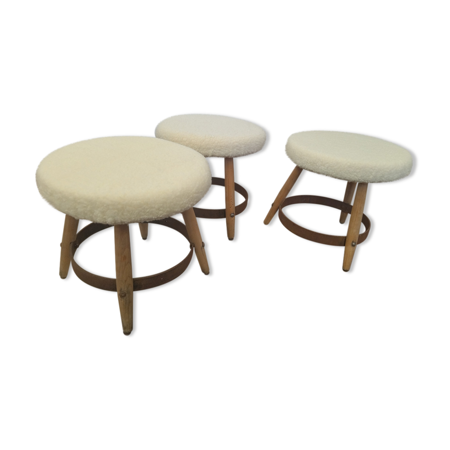 3 vintage stools 50s